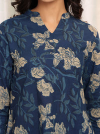 Varanga Women Floral Printed Mandarin Collar Pure Cotton Kurti