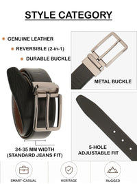Teakwood Leathers Men Textured Leather Reversible Belt