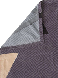 KLOTTHE Purple Geometric 300 TC Cotton Blend 1 King Bedsheet with 2 Pillow Covers