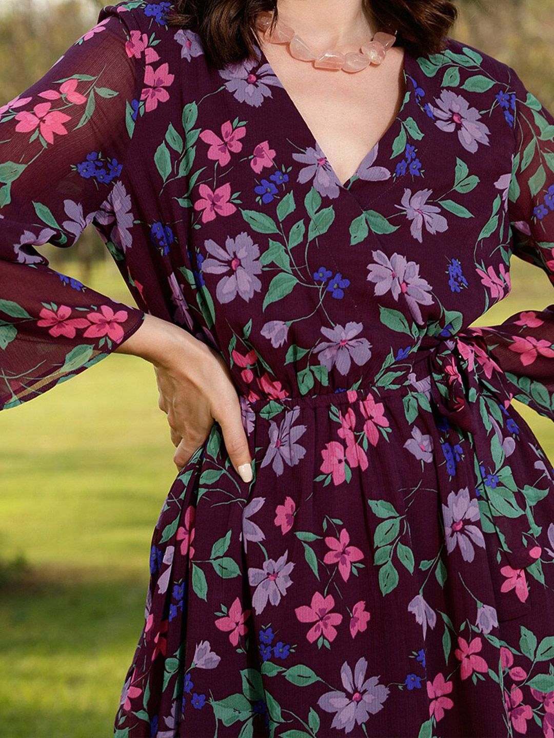 STREET 9 Floral Printed Wrap Dress