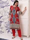 Vishudh Ethnic Motifs Printed Tie-Up Neck Sequinned Straight Kurta with Trousers