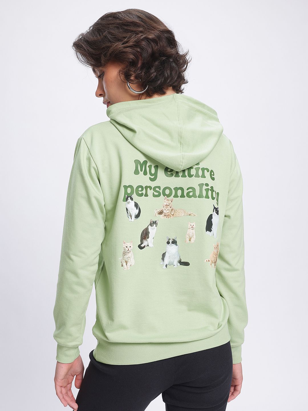 DressBerry Textured Printed Hooded Sweatshirt