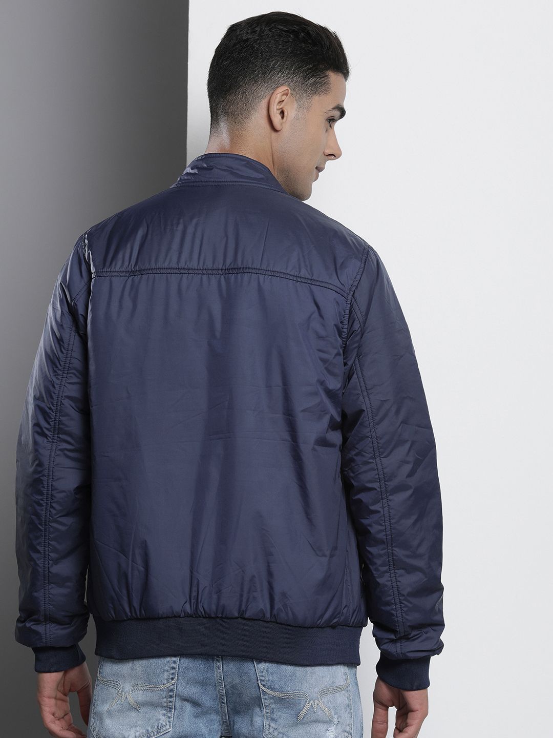 The Indian Garage Co Men Zip-Front Bomber Jacket with Slip Pockets