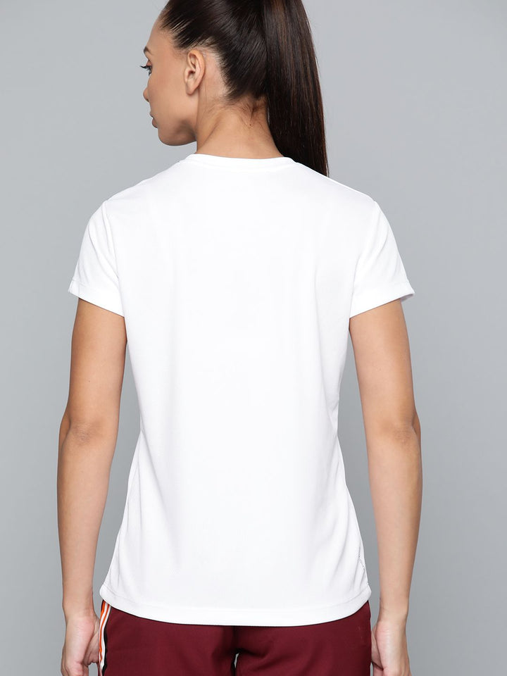 HRX By Hrithik Roshan Running Women Optic White Rapid-Dry Brand Carrier Tshirts