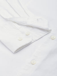 ether Men White Solid Mandarin Collar Casual Shirt