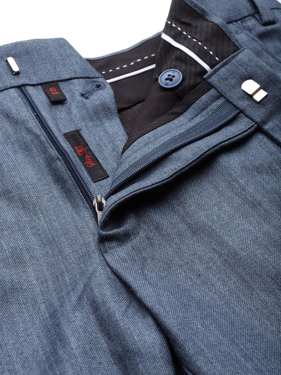 Raymond Men Textured Slim Fit Trousers
