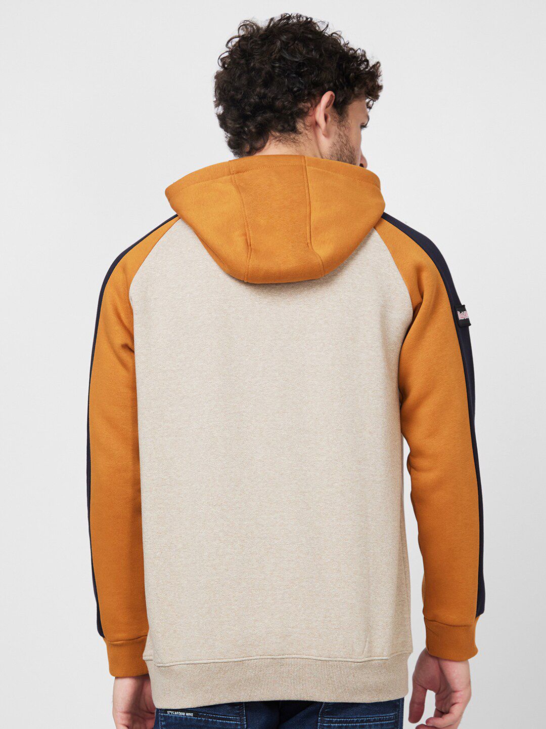 SPYKAR Typography Printed Hooded Raglan Sleeves Sweatshirt