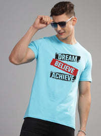 ADRO Men Typography Printed Applique T-shirt