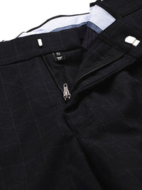 Park Avenue Men Checked Mid-Rise Formal Trousers