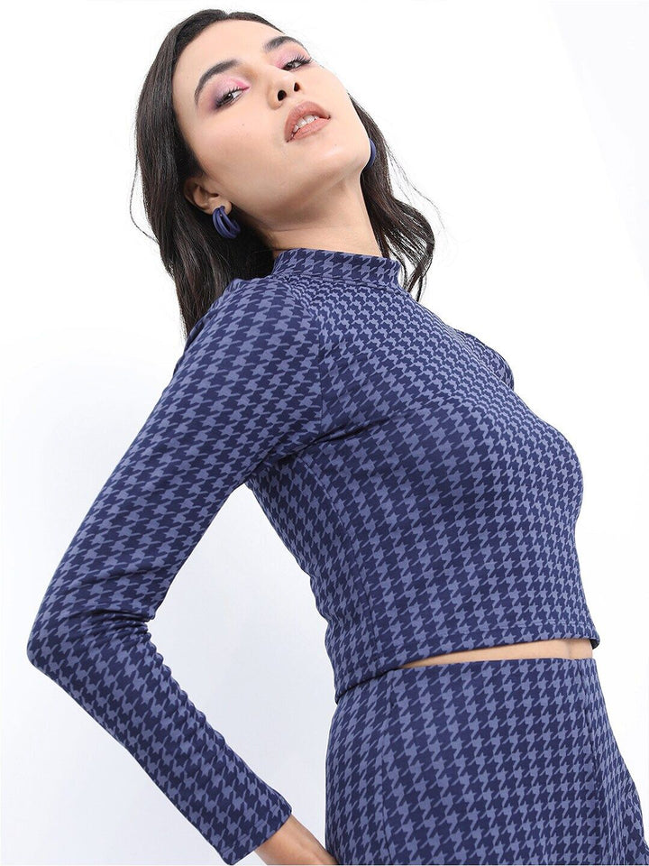 Tokyo Talkies Jacquard Cotton Crop Top