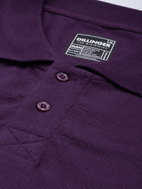 DILLINGER Men Solid Honeycomb Structure Oversized Cotton Polo T-Shirt