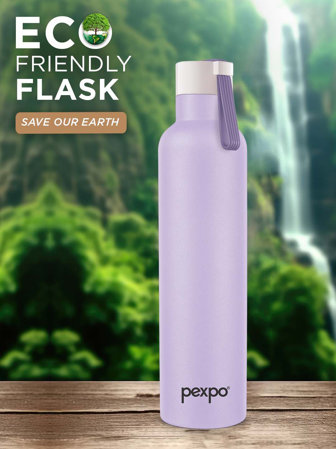Pexpo Oslo Orchid Purple ISI Certified Thermosteel Hot And Cold Flask Water Bottle 750ml