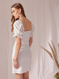 STREET 9 Sweetheart Neck Flutter Sleeve Sheath Dress