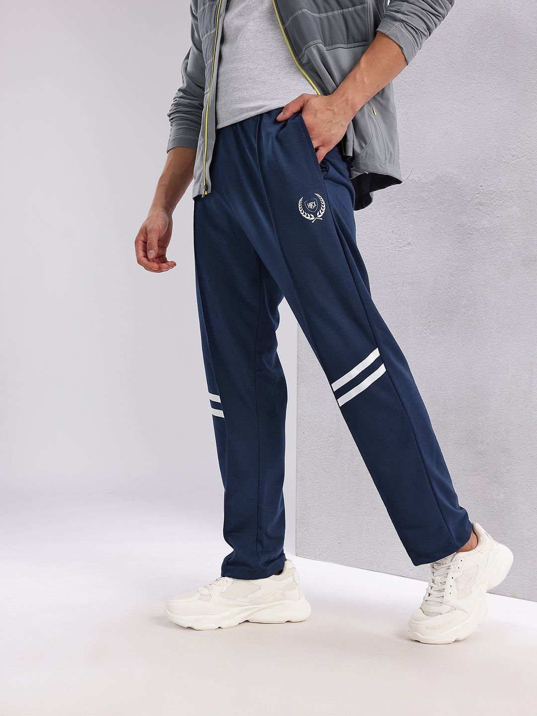 HRX by Hrithik Roshan Men Front Seam Striped Lifestyle Track pants