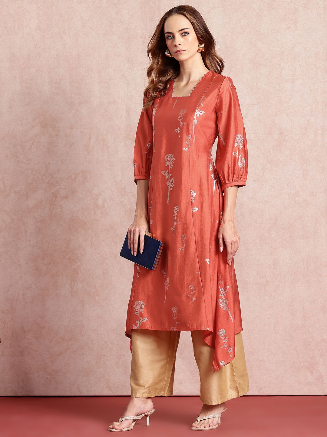 all about you Floral Printed Gotta Patti Kurta