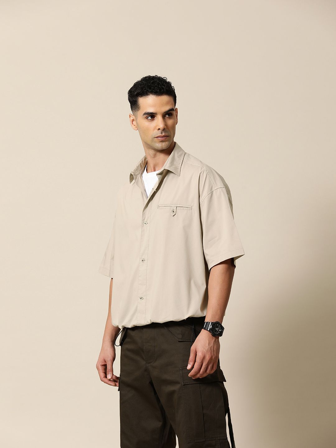 Mr Bowerbird Compact Poplin Oversized Blouson Shirt