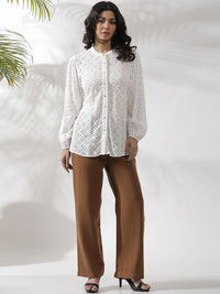 W Women Straight Fit Parallel Trousers