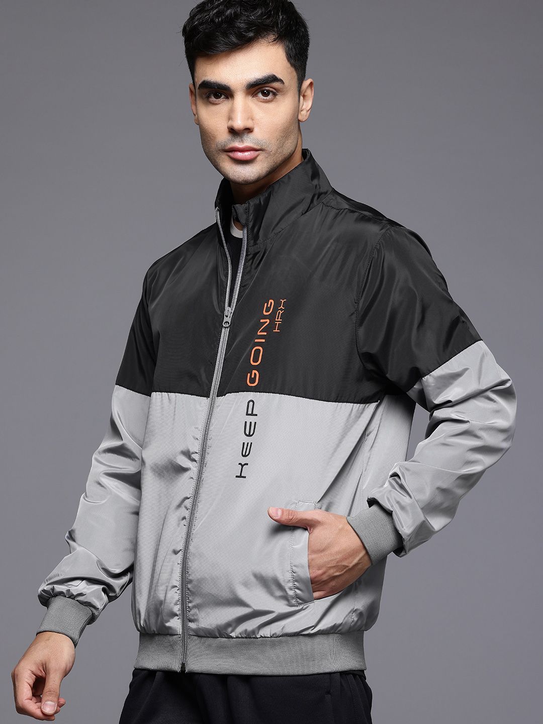 HRX by Hrithik Roshan Lifestyle Colourblocked Bomber Jacket