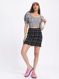 DressBerry The Retro Remix Checked Crop Top