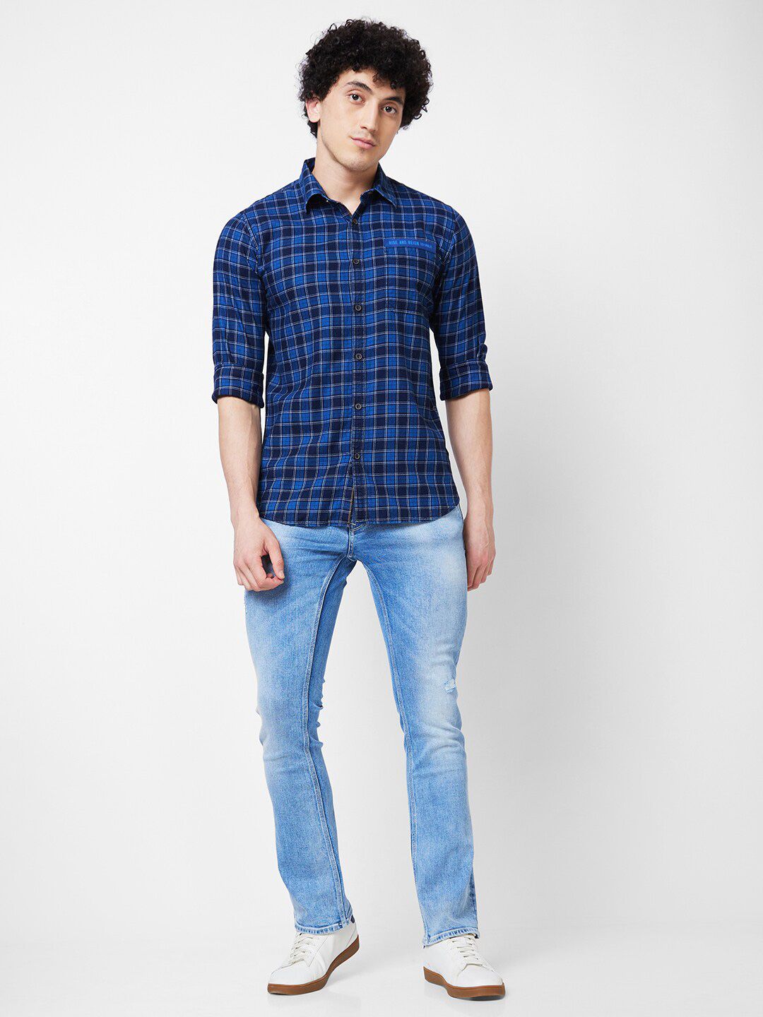 SPYKAR Men Tartan Checked Opaque Cotton Casual Shirt
