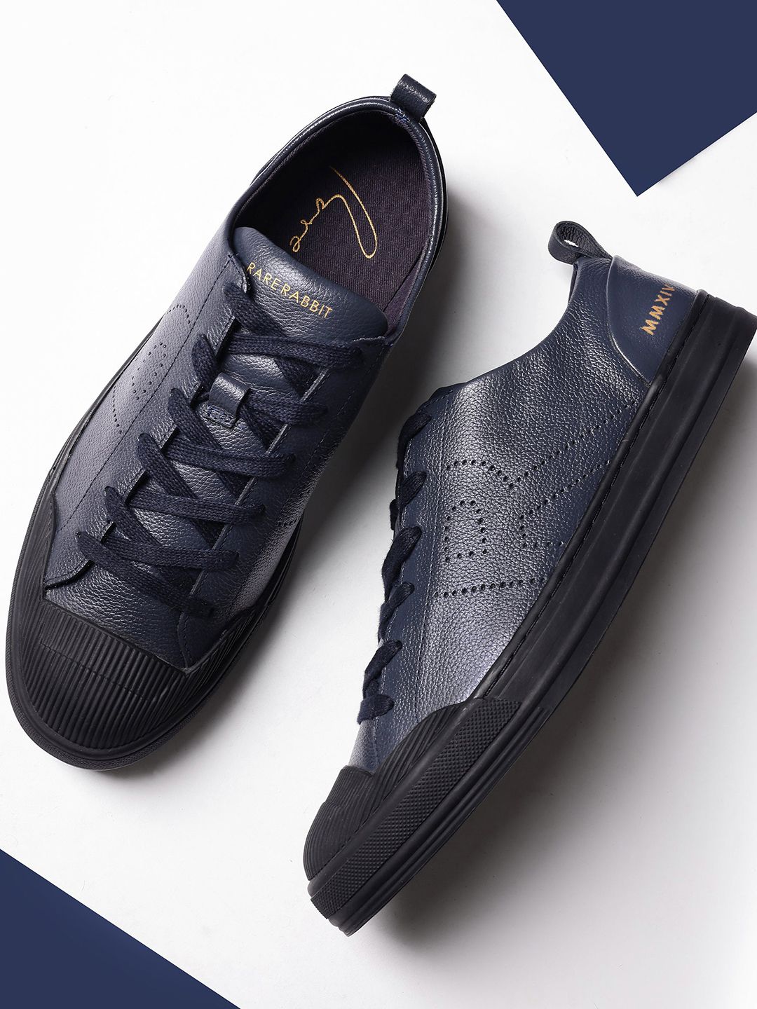 RARE RABBIT Men Sauron Pro Colourblocked Leather Sneakers