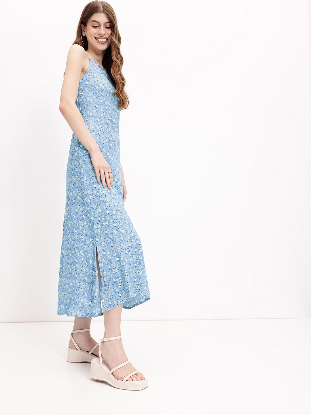 DressBerry Serene Softgirl Floral Symphony Midi Dress