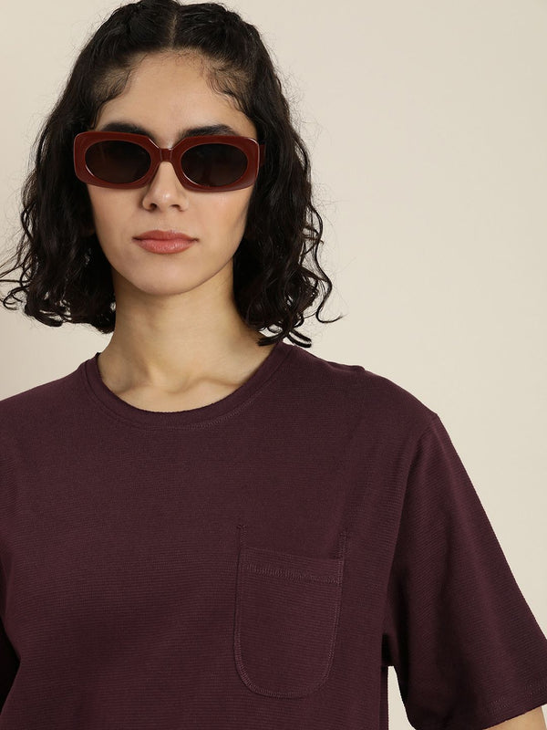 DILLINGER Womens Honeycomb Structure Oversized Tshirt
