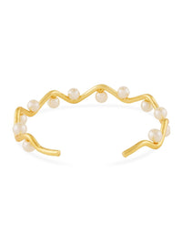 Zaveri Pearls Studded Gold-Plated Cuff Bracelet