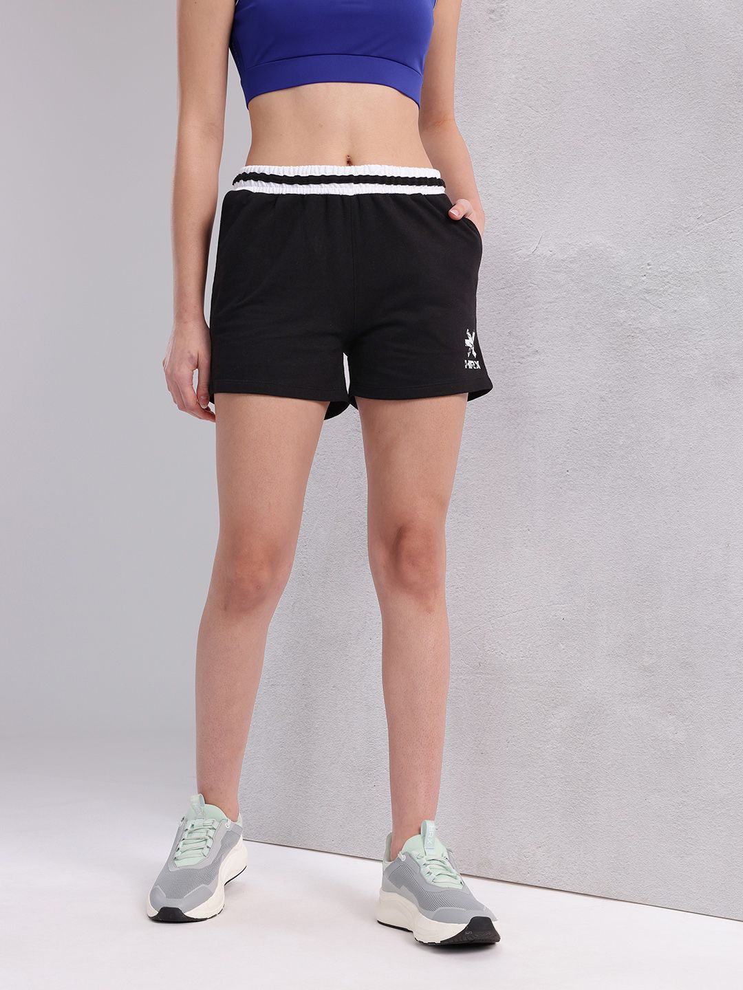 HRX by Hrithik Roshan Women Striped Waist Training Shorts