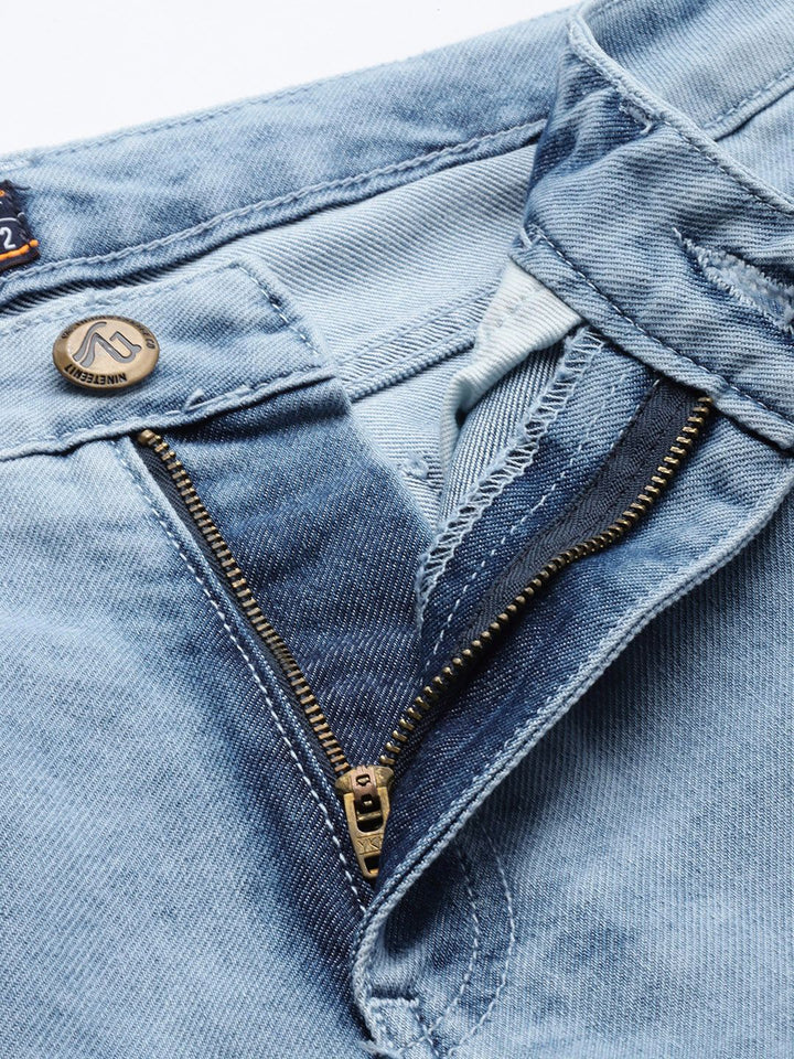 The Indian Garage Co Men Blue Light Fade Dad Fit Jeans