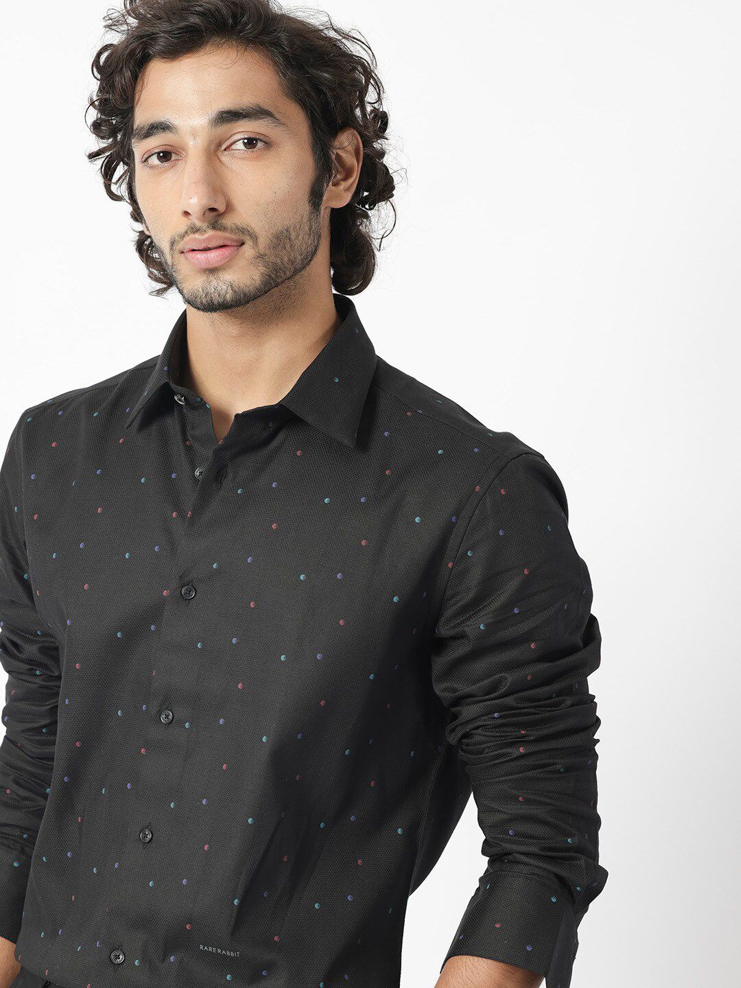 RARE RABBIT Men Saturns Regular Fit Micro Ditsy Printed Shirt