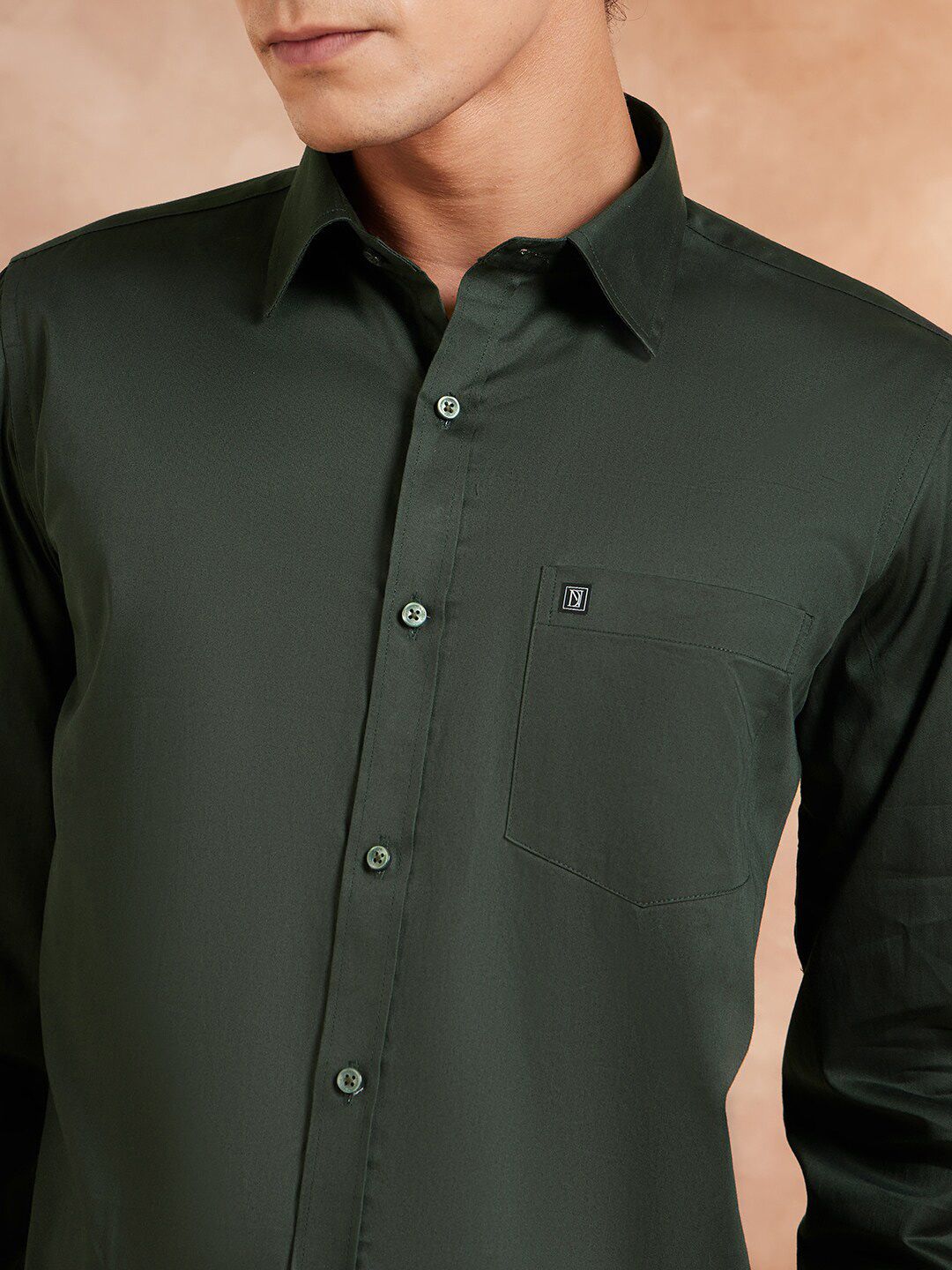 DENNISON Brand Logo Cotton Satin Shirt