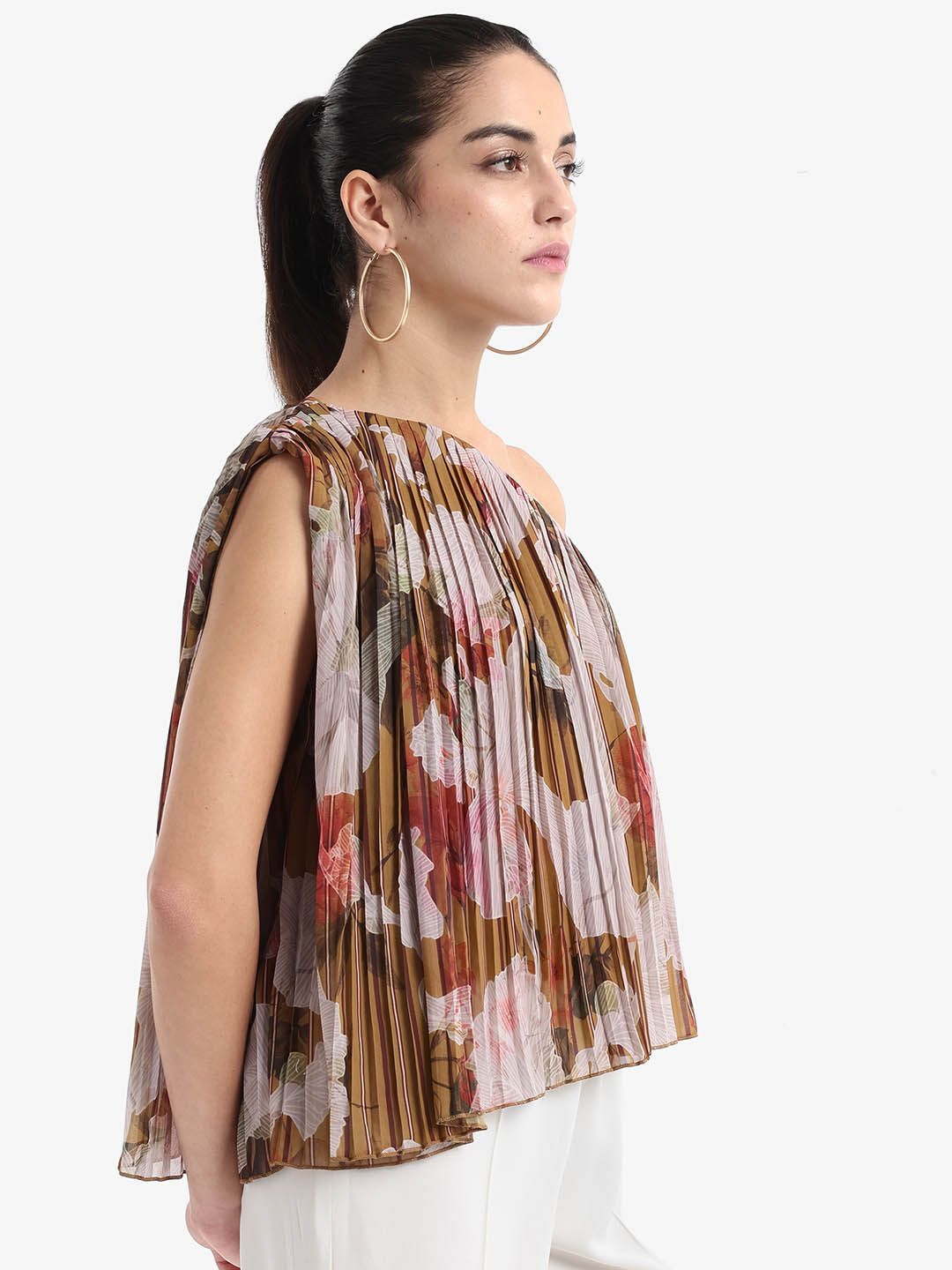 RAREISM Women Floral Printed Sleeveless A-line Top