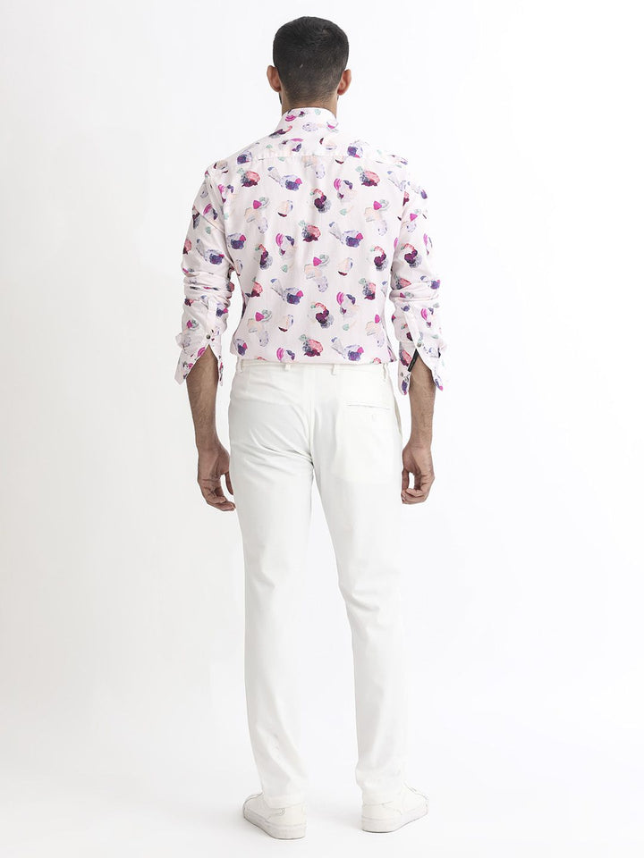 RARE RABBIT Men Pink Standard Slim Fit Printed Casual Shirt
