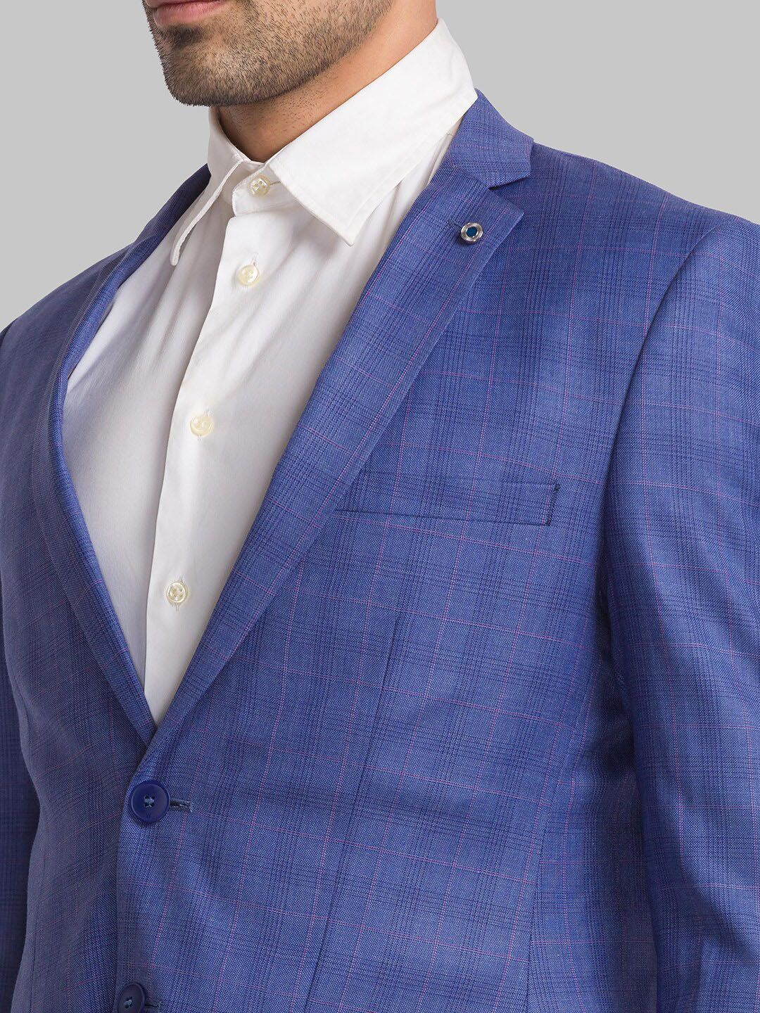 Raymond Men Checked Single Breasted Two Piece Formal Suit