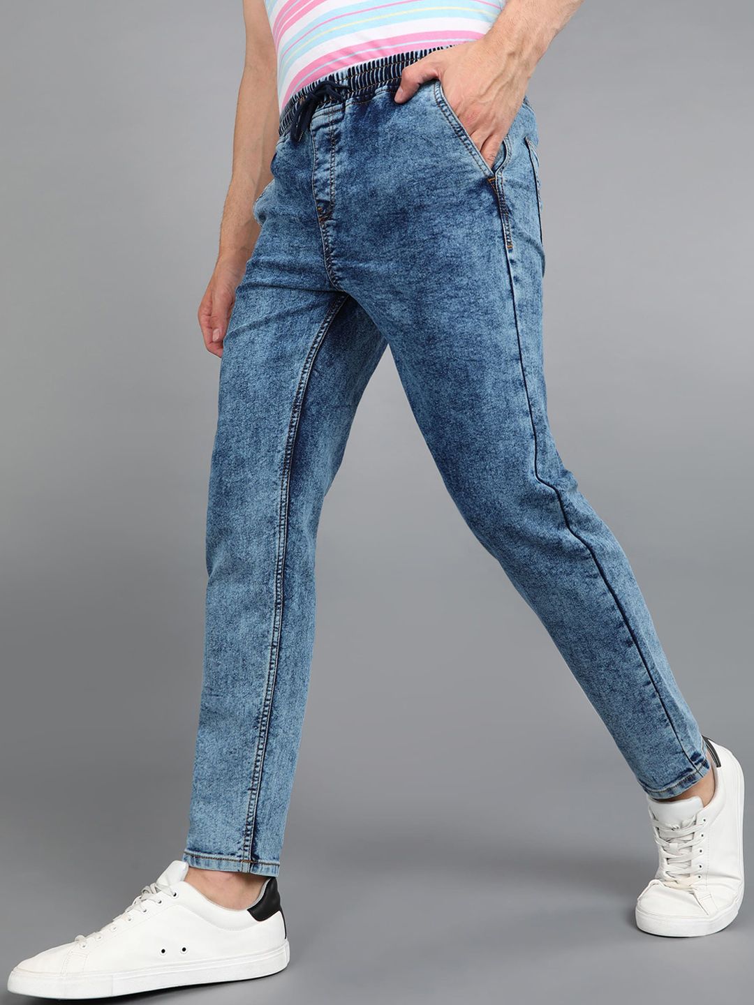 Urbano Fashion Men Regular Fit Washed Heavy Fade Stretchable Jeans