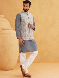 SOJANYA Geometric Embroidered Pure Cotton Kurta Kurta & Churidar & Nehru Jacket