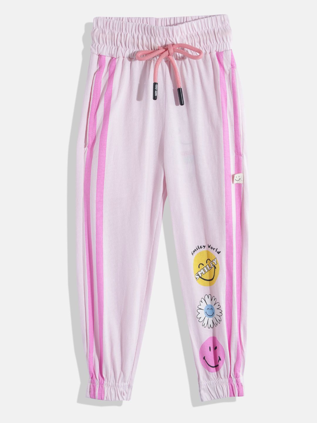 Happy Faces Girls Conversational Print Pure Cotton Joggers