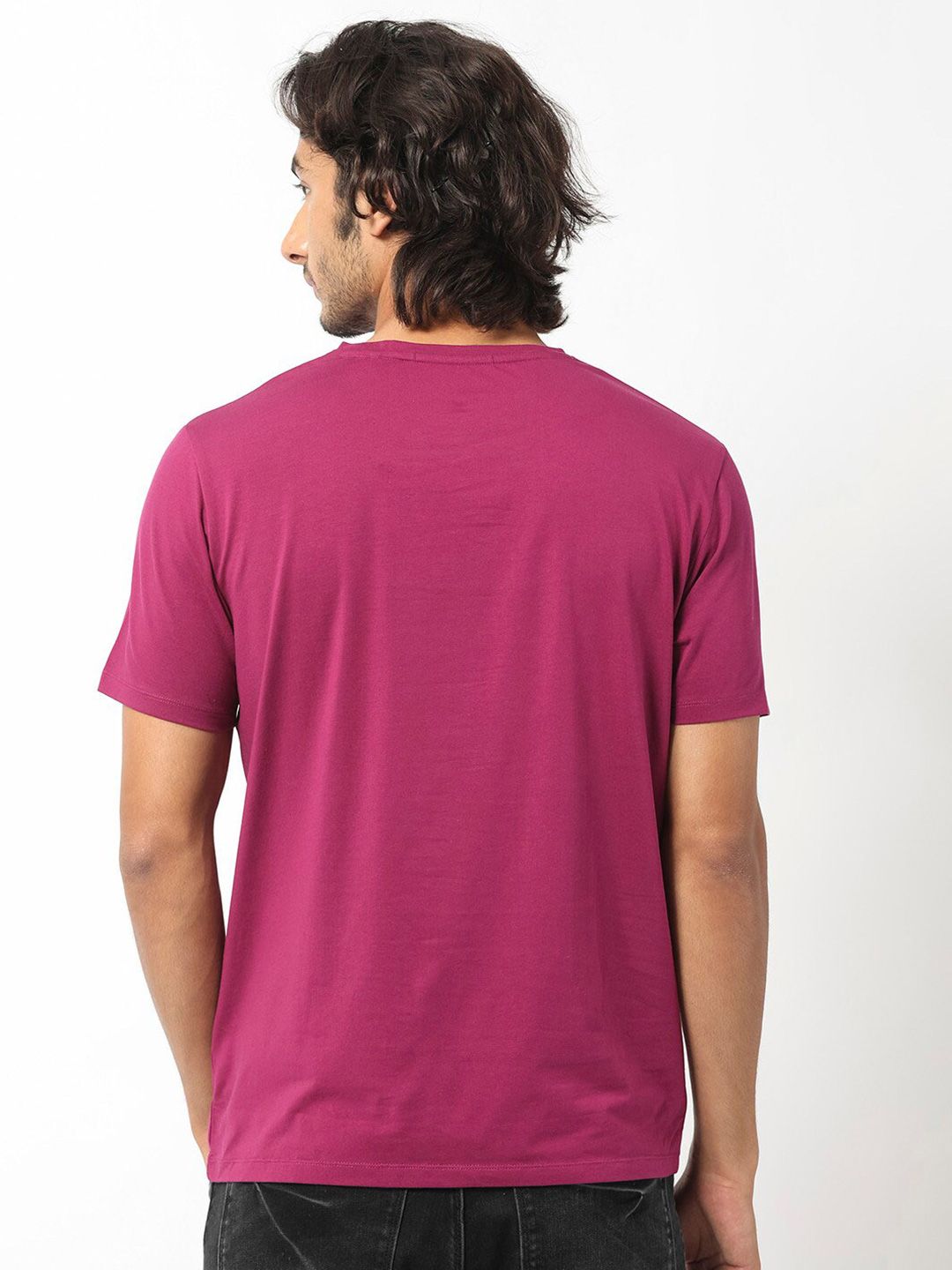 RARE RABBIT Men Palp Cotton Slim Fit T-Shirt