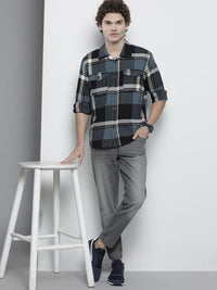 The Indian Garage Co Men Regular Fit Checked Double Flap Pocket Flannel Shirt