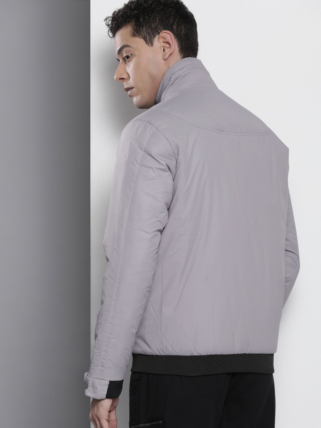 The Indian Garage Co Men Zip-Front Bomber Jacket with Zip Pockets