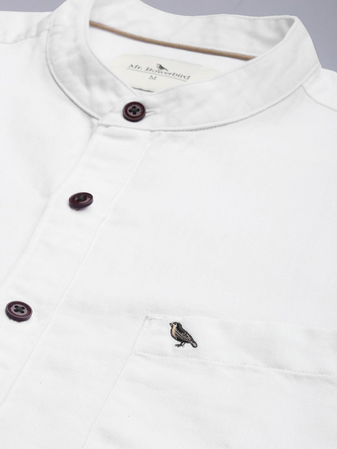 Mr Bowerbird Men White Tailored Fit Casual Shirt