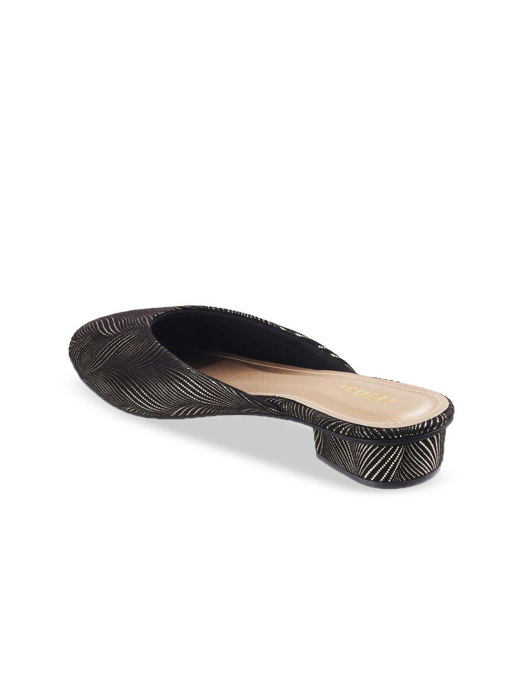 Metro Women Textured Ethnic - Embellished Pointed Toe Block Mules