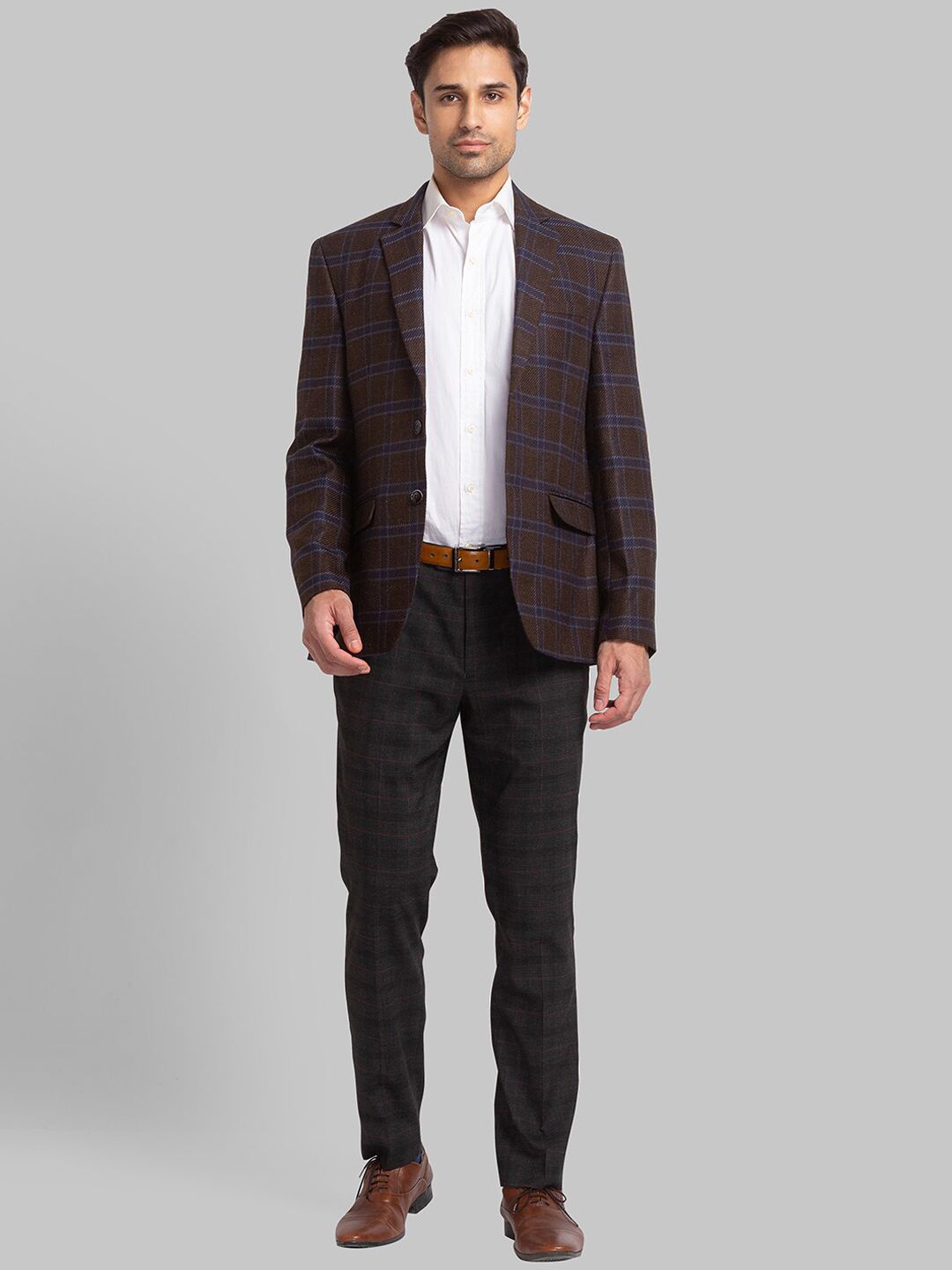 Park Avenue Men Checked Single Breasted Blazers