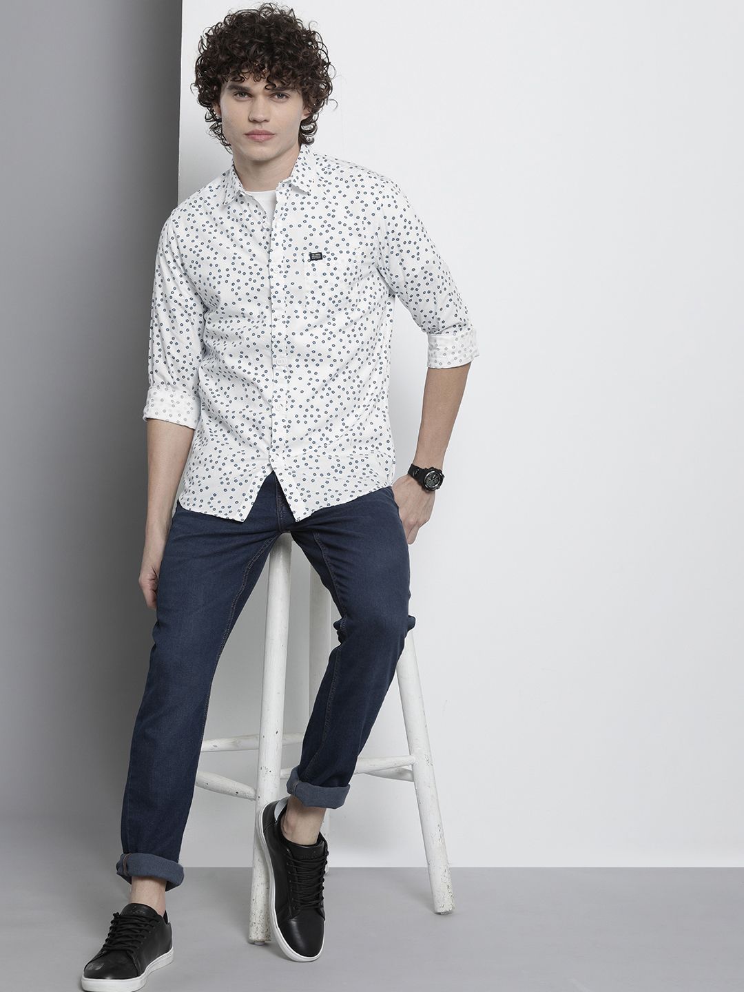 The Indian Garage Co Men Pure Cotton Floral Printed Casual Shirt