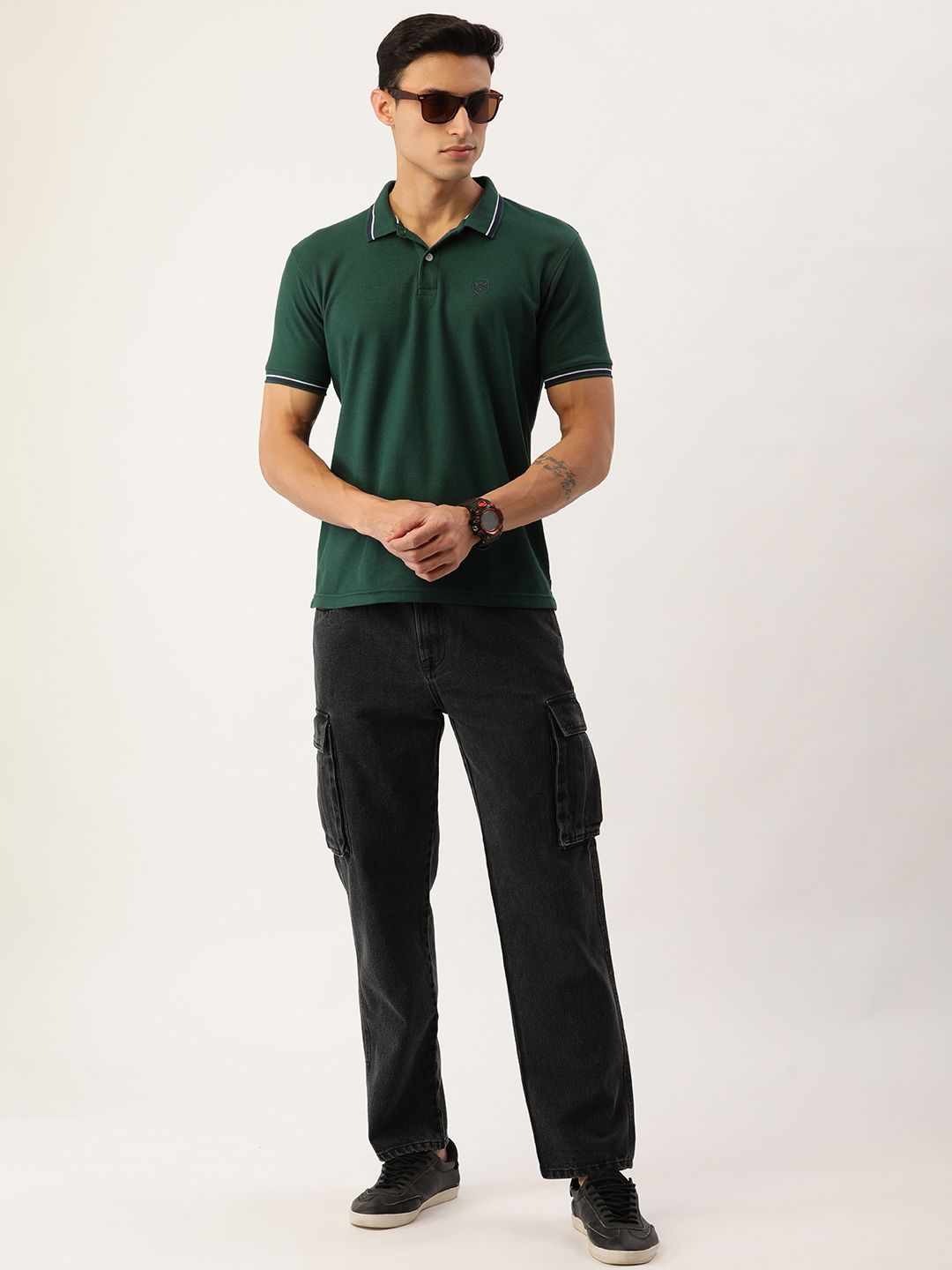 Bene Kleed Men Pure Cotton Relax Fit Denim Cargos