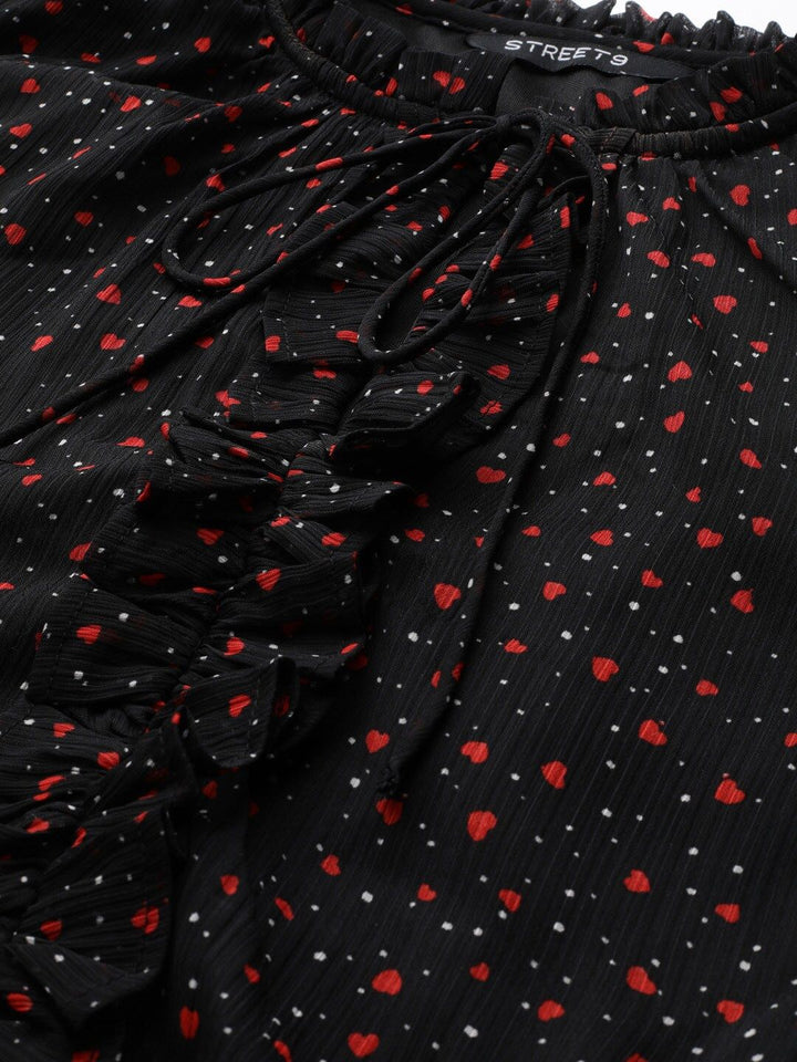 STREET 9 Women Black Printed A-Line Dress