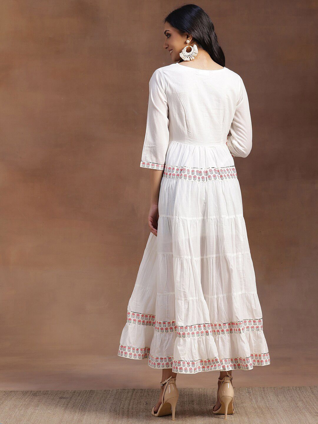 Libas Fit & Flare Midi Pure Cotton Anarkali Dress