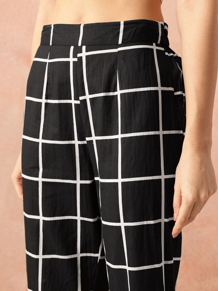 all about you Yoke Design Regular Thread Work Pure Cotton Kurta & Trousers