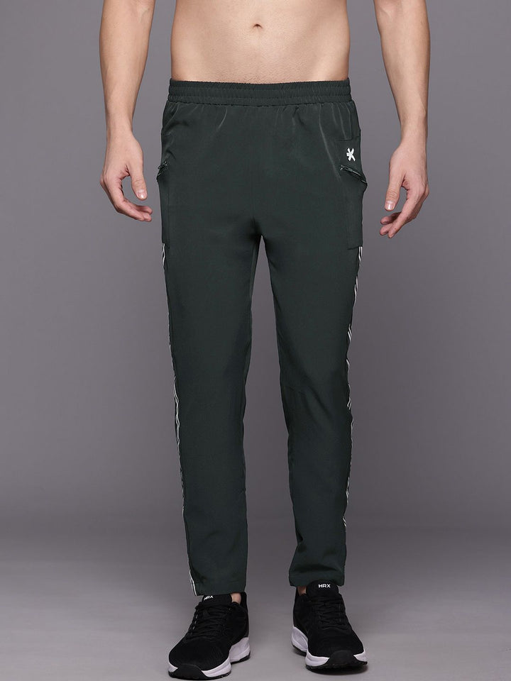 HRX by Hrithik Roshan Men Striped Detail Mid-Rise Rapid-Dry Training Track Pants